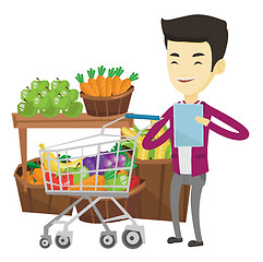 Image showing Man with shopping list vector illustration.