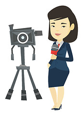 Image showing TV reporter with microphone and camera.