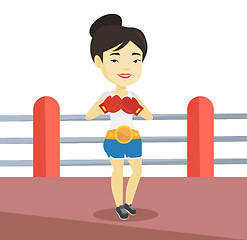 Image showing Confident boxer in the ring vector illustration.