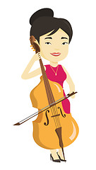 Image showing Woman playing cello vector illustration.