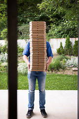 Image showing pizza deliverer