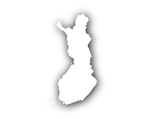 Image showing Map of Finland with shadow