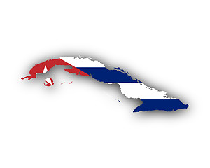 Image showing Map and flag of Cuba