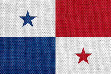 Image showing Flag of Panama on old linen
