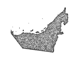 Image showing Map of United Arab Emirates on poppy seeds