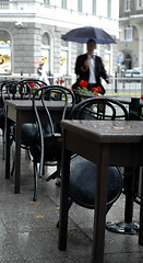 Image showing rainy street cafe