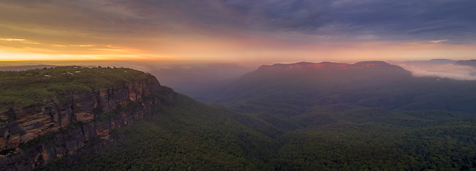 Image showing Jamison Valley Blue Mountains Panorama