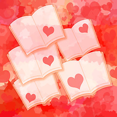 Image showing Books and hearts