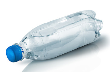 Image showing Closed plastic bottle with water lies