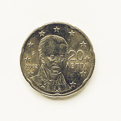 Image showing Vintage Greek 20 cent coin