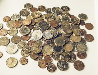 Image showing Vintage Euro coins