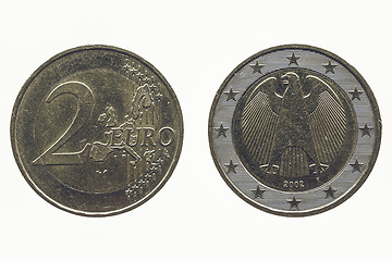 Image showing Vintage Two Euro coin