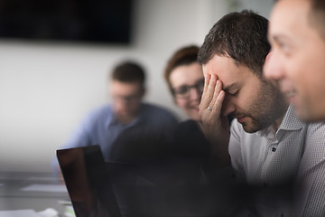 Image showing Business Team At A Meeting at modern office building