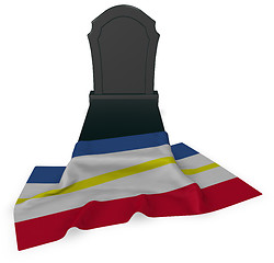 Image showing gravestone and flag of mecklenburg-vorpommern