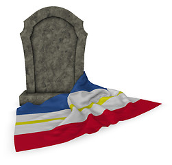 Image showing gravestone and flag of mecklenburg-vorpommern