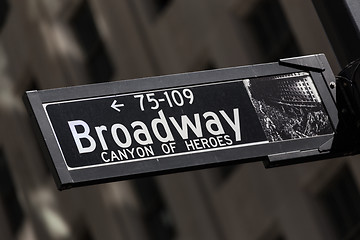 Image showing Wall street street sign in New York Ciy, USA