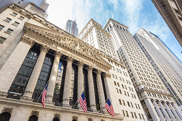 Image showing Exterior of New york Stock Exchange, Wall street, lower Manhattan, New York City, USA.