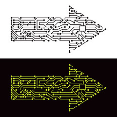 Image showing Electric scheme of arrow symbol