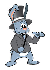 Image showing Rabbit in suit shows magic ticks