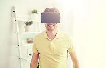 Image showing young man in virtual reality headset or 3d glasses