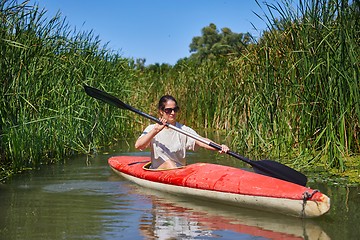 Image showing Kayaking on the River