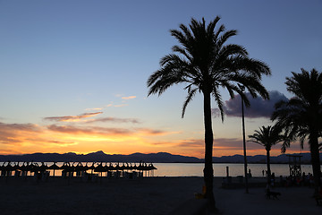 Image showing Beautiful sunset on the beach