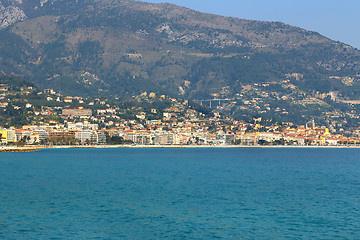 Image showing Beautiful sea view of Menton on French Riviera