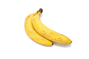 Image showing Ripe yellow bananas on white background