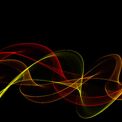 Image showing Abstract color fume shapes on black