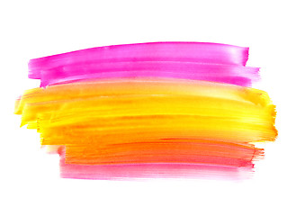 Image showing Bright watercolor paint shape on white background