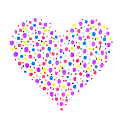 Image showing Heart with abstract color pattern on white background