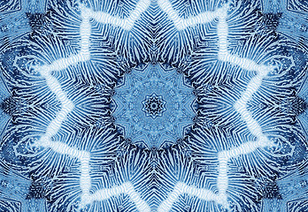 Image showing Bright blue abstract concentric pattern