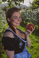 Image showing Bavarian Girl with Apple