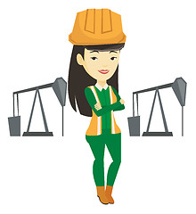 Image showing Confident oil worker vector illustration.