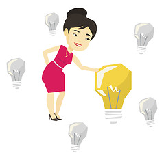 Image showing Asian businesswoman having business idea.