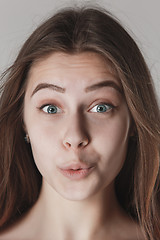 Image showing face of a beautiful young girl with a clean fresh face close up