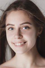 Image showing face of a beautiful young girl with a clean fresh face close up