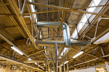 Image showing ventilation pipes at factory shop