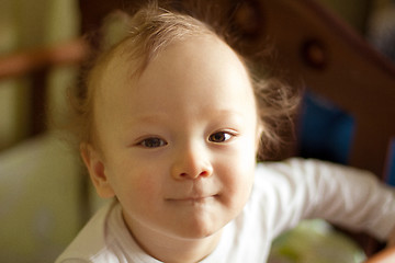 Image showing Portrait of a baby boy looking on camera