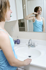 Image showing Brushing teeth