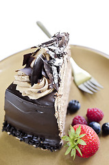 Image showing Slice of chocolate cake