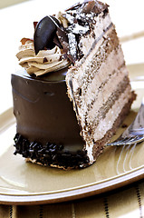 Image showing Slice of chocolate cake