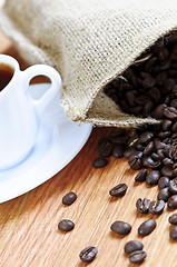 Image showing Coffee beans and espresso