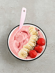 Image showing smoothie bowl of frozen banana and strawberries