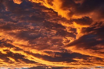 Image showing Sunset sky clouds