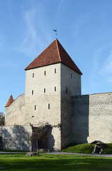 Image showing Maiden\'s Tower in the city wall of Tallinn, Estonia
