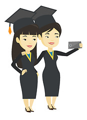 Image showing Graduates making selfie vector illustration.