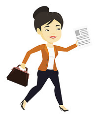 Image showing Happy business woman running vector illustration.