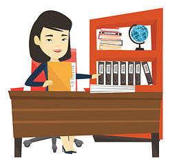 Image showing Office worker working with documents.