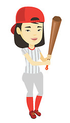 Image showing Baseball player with bat vector illustration.